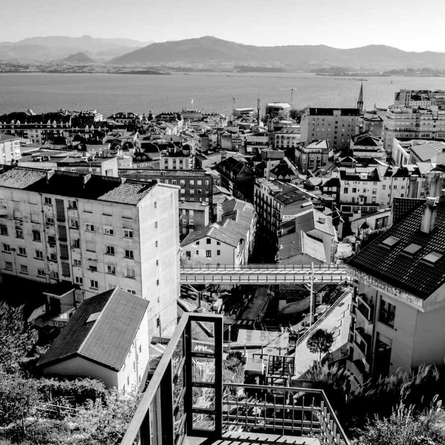 Aerial view of Santander taken from the upper funicular station, Spain